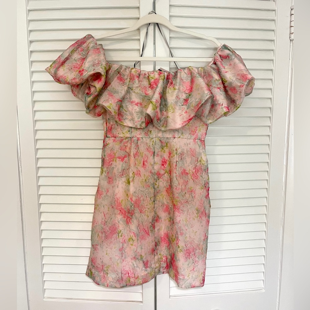 ML Monique Lhuillier Off The Shoulder Short Dress - Picture 4 of 5